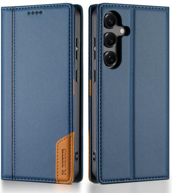 Magnetische Leder-Brieftasche mit Diebstahlschutz als Hülle für Samsung Galaxy A17 A56 A36 A16 A55 A35 A15 A54 A34 A14 A13 A53 und Note 20 Ultra in Grau - Bild 1