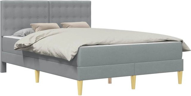 vidaXL Bettgestell mit Matratze aus Stoff in Hellgrau, B/T: 120 x 200 cm - Bild 1