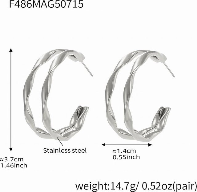 Lucky Star Jewelry Creolen, Edelstahl, Bicolor, Damen - Bild 1