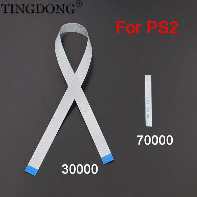 TingDong Flex-Flachbandkabel für PS2 SCPH 30000 und 70000 Netzschalter Ein/Aus-Reset-Taste in Weiß - Bild 1