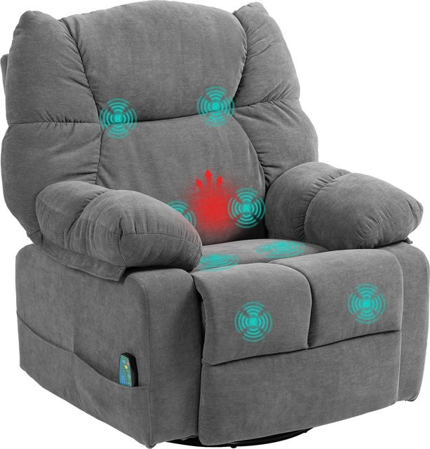 HOMCOM Massagesessel aus Polyester und Schaumstoff mit Metallrahmen in Dunkelgrau, B/T/H: 90 x 98 x 98 cm - Bild 1