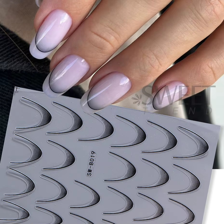 SWEET TREND Nagelaufkleber Gradient Kurve, 7 Stück, Lila Rosa, Glänzend - Bild 3