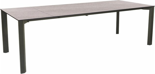 Stern Ausziehtisch Penta Aluminium in Anthrazit mit Tischplatte Silverstar Stone light, B/T: 200 bis 250 x 100 cm - Bild 1
