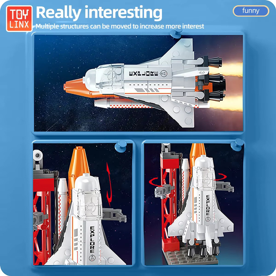TOYLINX Weltraum, Erkundungs-Konstruktionsrakete, Bauset, 115-teiliges Set - Bild 5