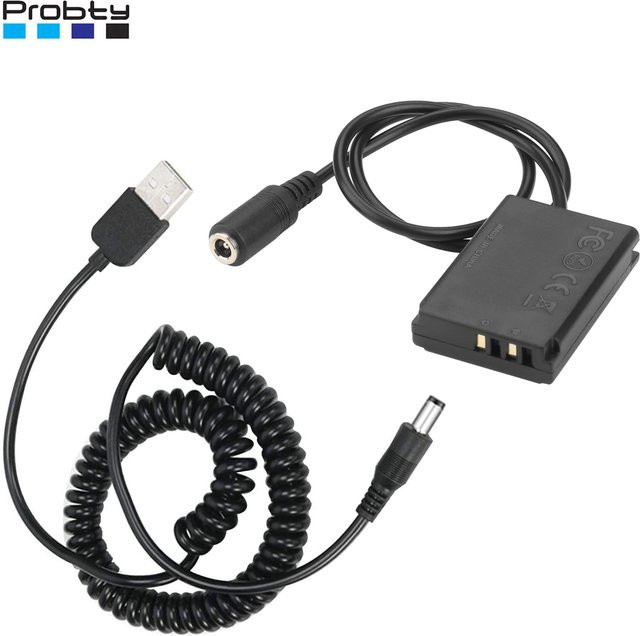 Probty NB13L NB-13L Dummy-Batterie DR-110 USB-A Netzteil DC-Koppler für Canon Kompaktkameras in Schwarz - Bild 1