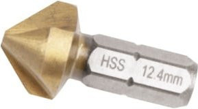 Kraftwerk Kegelsenker-Bit aus HSS in Gold, Durchmesser: 12,4 mm, Winkel: 90°, Aufnahme: 1/4 Zoll x 25 mm - Bild 1