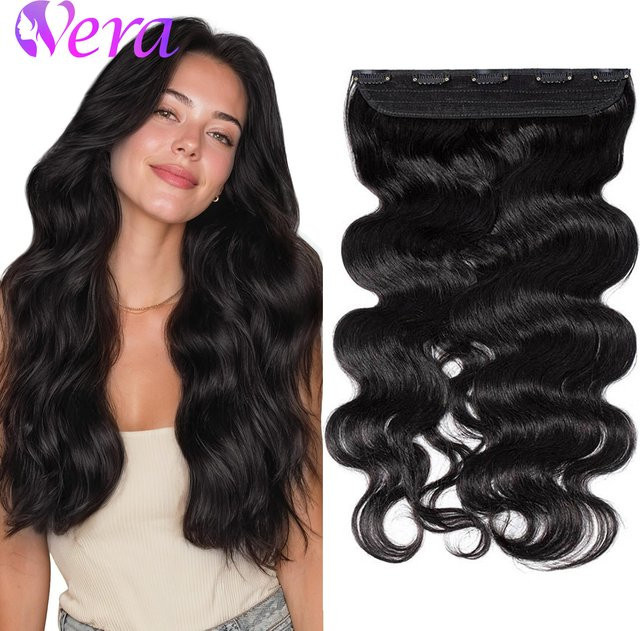 Happy Monday Clip-In Haarverlängerungen Body Wave, 100g, Echthaar - Bild 1