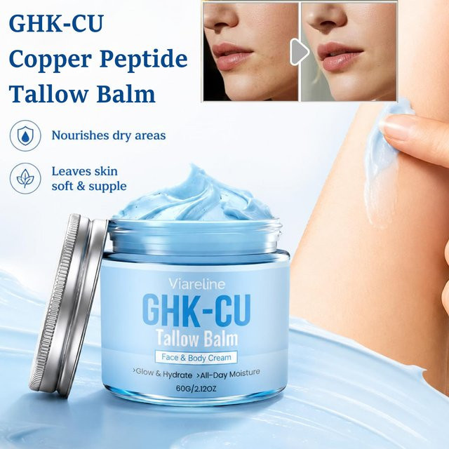 VIARELINE GHK-CU Kupferpeptid-Talg-Balsam, Gesicht und Körper, Peptide, Reife, Trockene und Empfindliche Haut - Bild 1