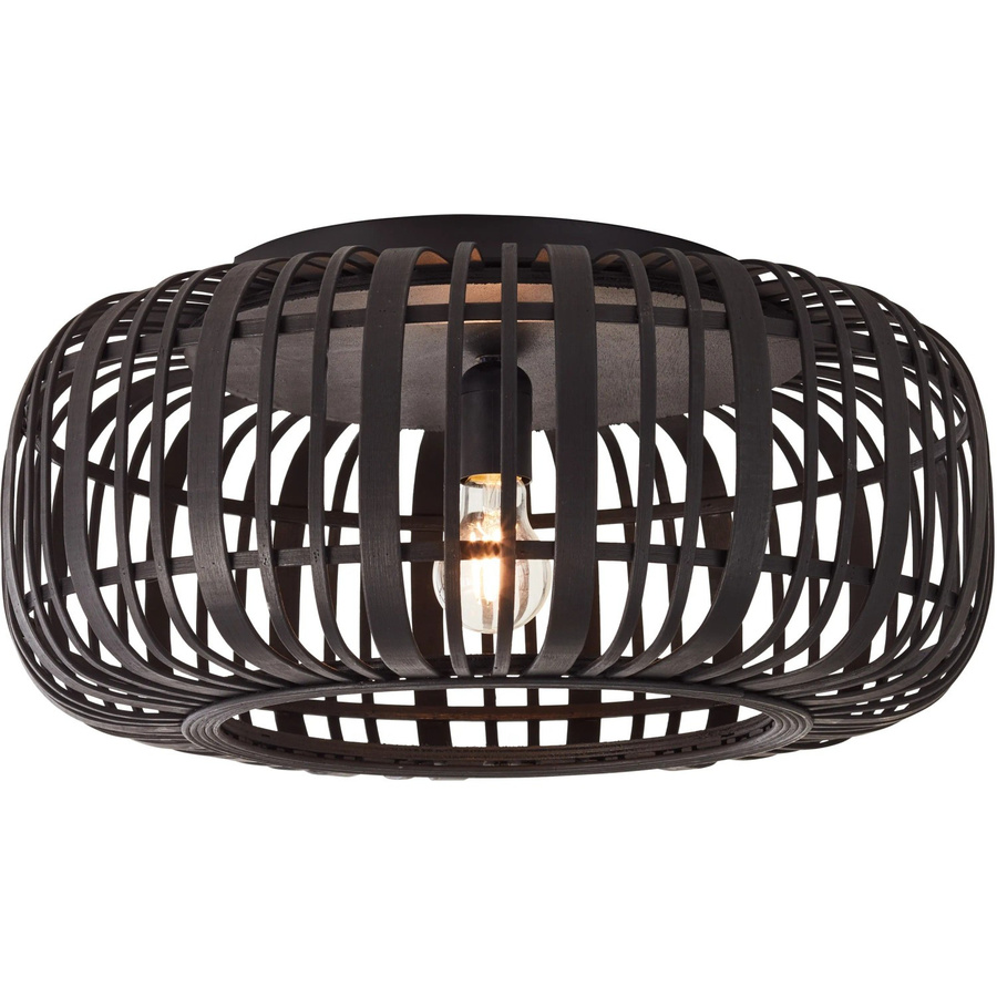 Brilliant Deckenleuchte Woodrow Pendelleuchte aus Bambus und Metall in Schwarz Durchmesser: 51 cm - Bild 2