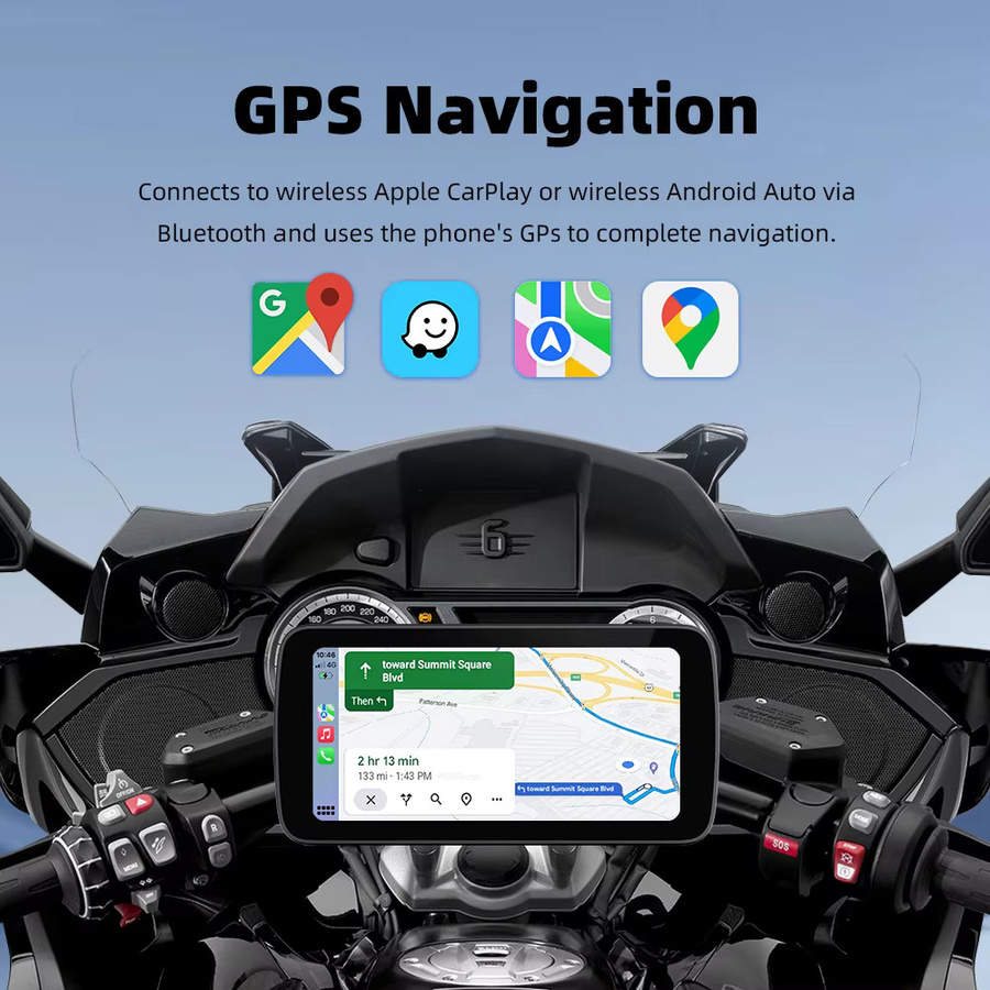 EKIY Wireless CarPlay und Android Auto Motorrad Navigation mit GPS, 6,25 Zoll, Schwarz - Bild 6