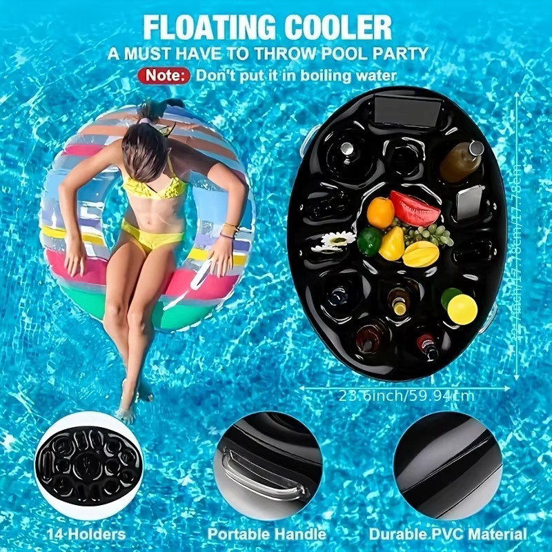 YHSBUY Aufblasbarer Eisbehälter und multifunktionaler schwimmender Getränkehalter für Partys - Bild 3