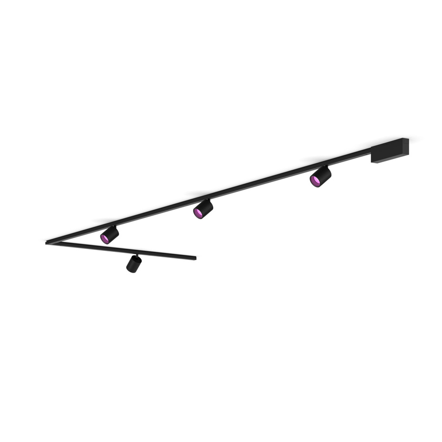 Philips Perifo Basis-set L-förmige Deckenleuchte in Schwarz mit 4 Spots für Philips Hue - Bild 1