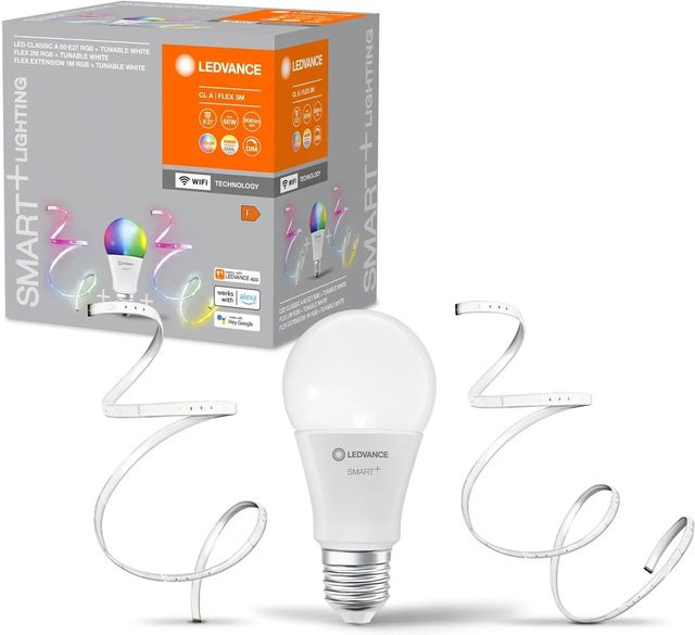 LEDVANCE Osram Smart+ LED Leuchtmittel E27 Glühlampenform A60 RGBW dimmbar in Weiß und Multicolour - Bild 1