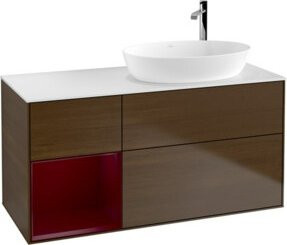 V&B Waschtischunterschrank Finion mit Wandbeleuchtung, Farbe: Weiß, B/T/H: 120 x 50,1 x 50,1 cm - Bild 1