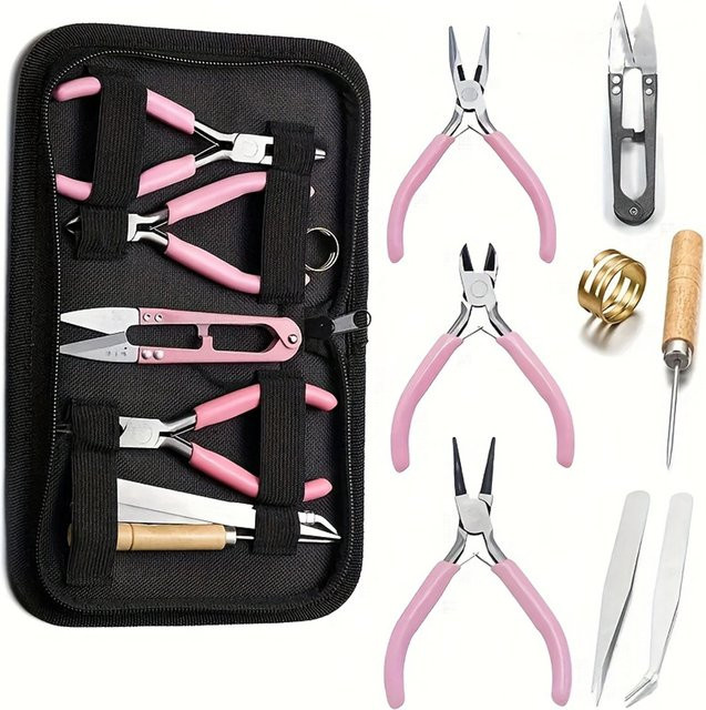 QYWCTZ Profi-Werkzeugset in Pink mit Rundzange, Spitzzange und Drahtschneider - Bild 1