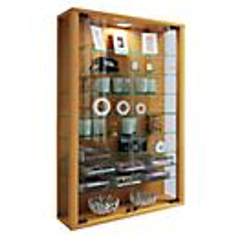 VCM Vitrinenschrank Vitrosa Mini Wandvitrine in Buche mit ESG-Sicherheitsglas und Glastüren, H x B x T: 91 x 59 x 18 cm - Bild 7