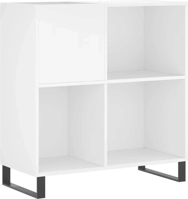 vidaXL Plattenschrank Weiß aus Holzwerkstoff und Eisen mit industrieller Note, B/T/H: 84,5 x 38 x 89 cm - Bild 1