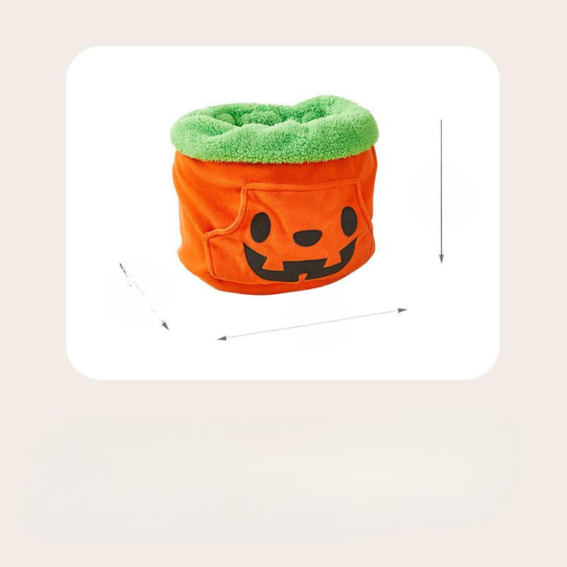Halloween Kürbis Haustiernest Schlafsack aus Stoff in Orange, B/T/H: 43 x 43 x 40 cm - Bild 2