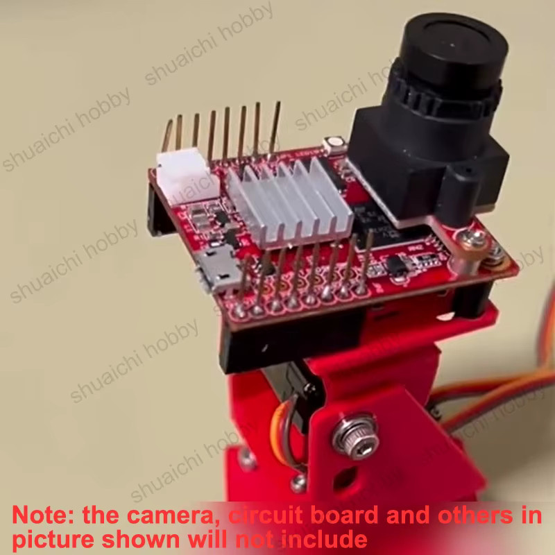YUENHOANG Servo-betriebene 2-Achsen Gimbal Montage Halterung Pan-Tilt FPV Kopf Tracking Kamera Halterung für RC Drohnen in Rot - Bild 3