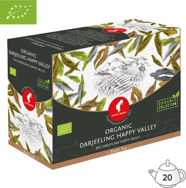 Julius Meinl Bio Darjeeling Happy Valley, Schwarztee, Teebeutel, 20 Stück - Bild 1