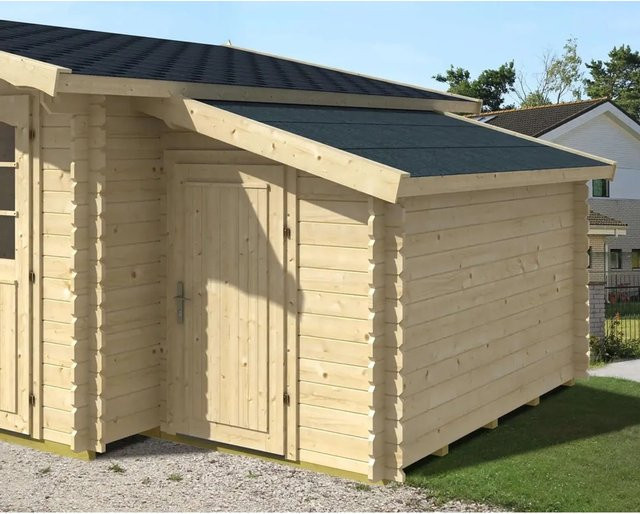 Alpholz Gartenhaus 28-A Log Cabin Unbehandelt Beige B: 280 cm, T: 160 cm, H: 188 cm - Bild 1