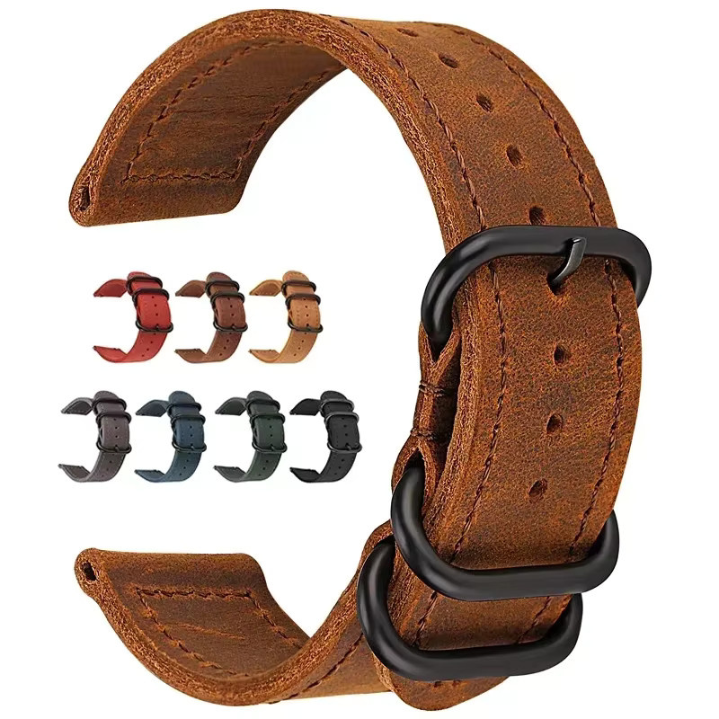 Uhrenarmband Leder, Crazy Horse, Retro, Unisex - Bild 2