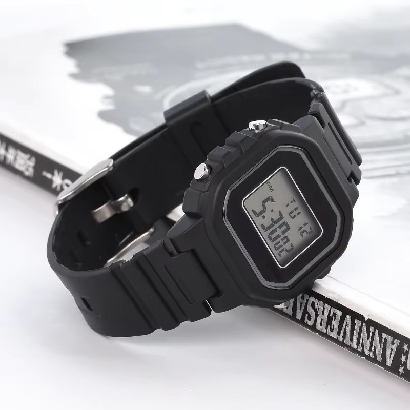 Casio Uhrenarmband, Silikon, Edelstahl, Schwarz, Damen, 10mm - Bild 2