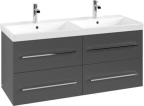 Villeroy & Boch Waschtischunterschrank Avento in Grau mit Glastüren, B/T/H: 118 x 51,4 x 48,4 cm - Bild 1