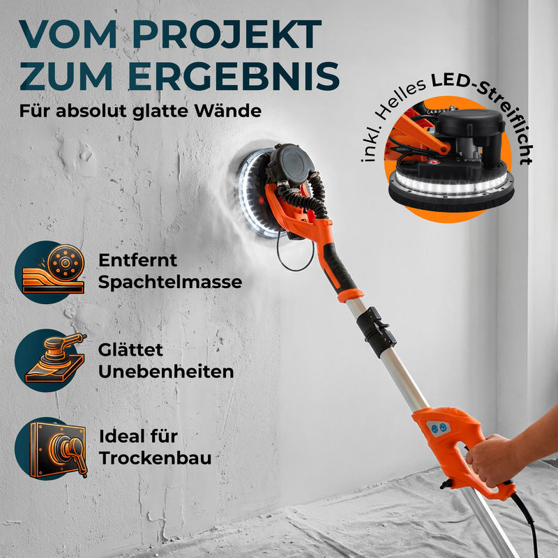 MONZANA Trockenbauschleifer 750W in Schwarz-Orange - Bild 3