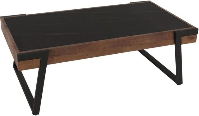 MCW Couchtisch MCW-L89 in Marmor-Optik Schwarz und Dunkelbraun, Sinterstein und Eisen, B/T/H: 120 x 43 x 64 cm - Bild 2