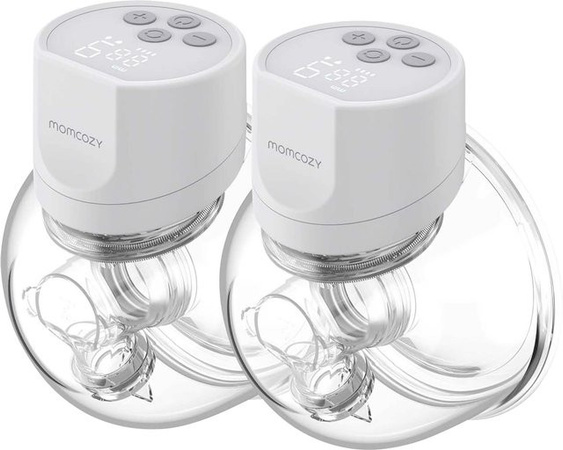 Momcozy Elektrische Milchpumpe S12 Pro+ tragbar in Weiß mit auslaufsicherer Technologie und Akku