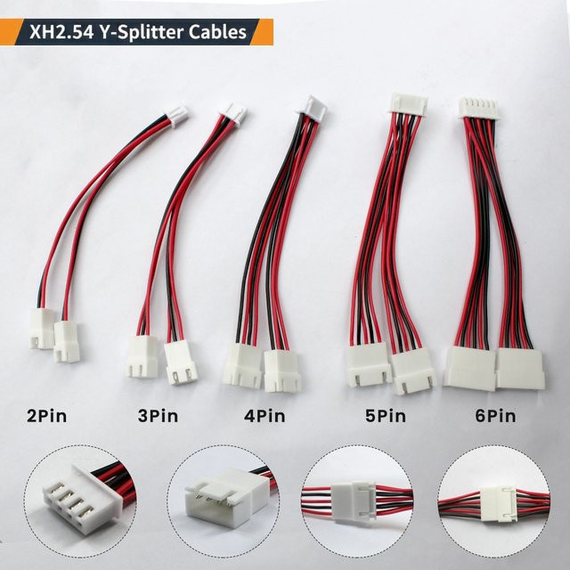 XH2.54 Y-Splitter Lüfter Kabel auf 2 Buchsen zur CPU PWM Fan Strom Verlängerung 2-6 Pin in Weiß - Bild 1