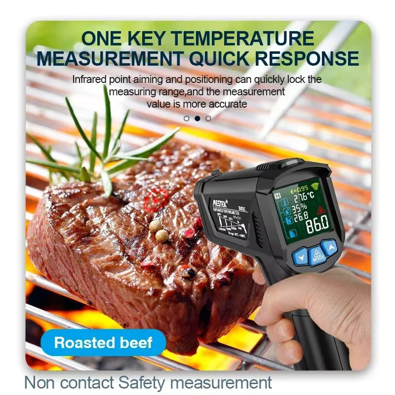 Mestek IR02C Infrarot-Thermometer, berührungloses digitales Laser-Temperaturmessgerät in Schwarz - Bild 5