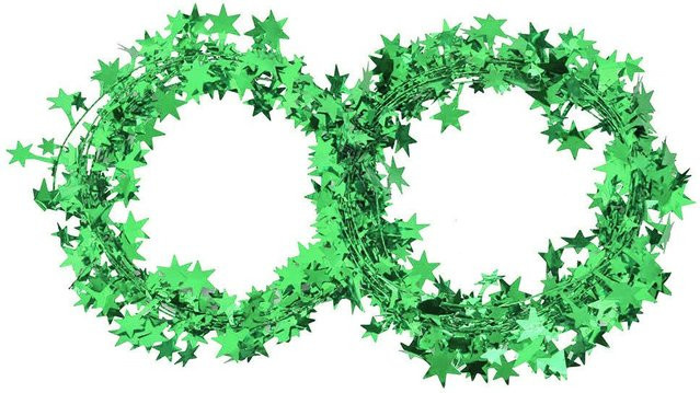 Igeteck Sterne Girlande für Weihnachtsbaum und Hochzeitsfeier in Gold und Grün, 7,5 m Länge - Bild 1