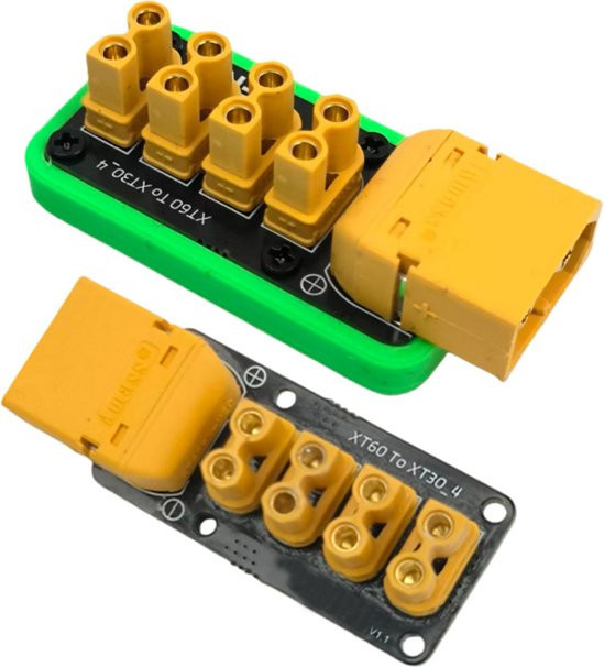 YUENHOANG 4-Kanal Power Verteilung Modul XT60 zu XT30 Splitter PDB für RC Drohnen, Autos, Roboter und Boote - Bild 1