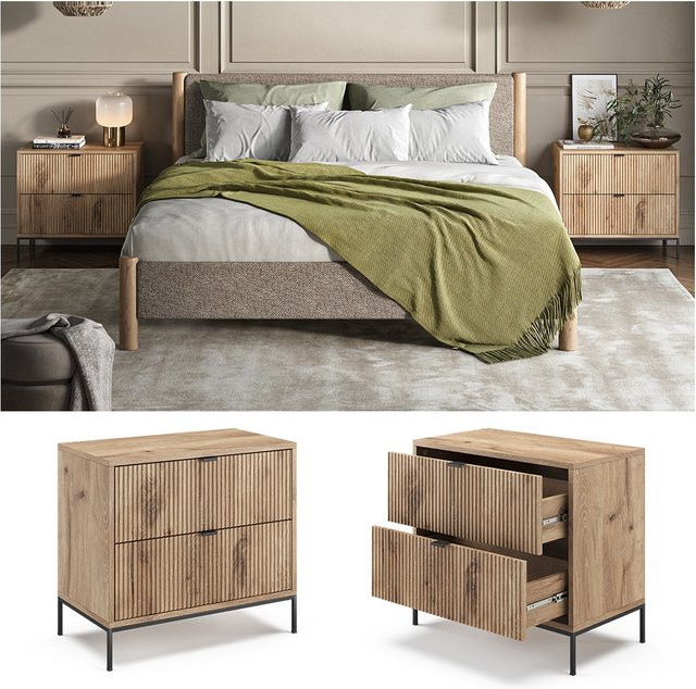 Vicco Nachttisch Eliza Set in Viking Oak - Bild 1