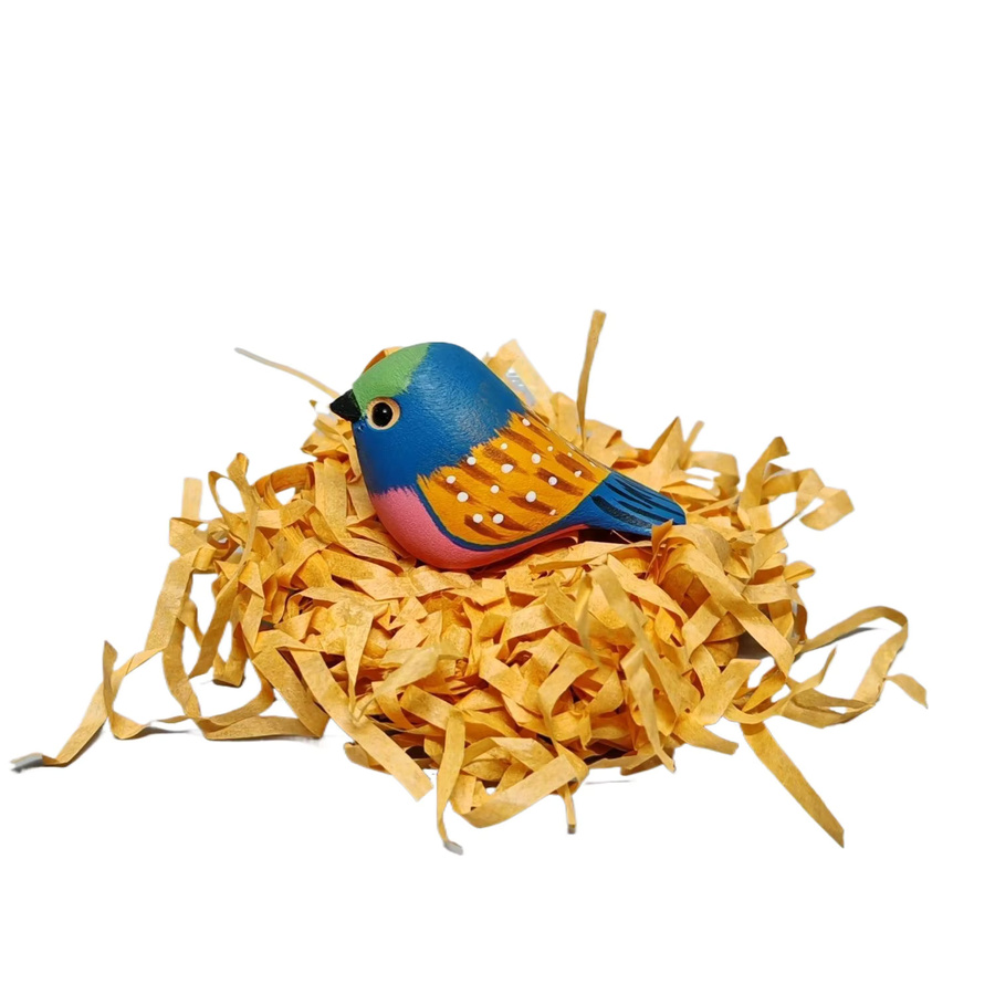 Handgefertigtes Holzschnitzerei-Desktop-Ornament von LDCX als Mini-Simulationsvogel in Mehrfarbig - Bild 2