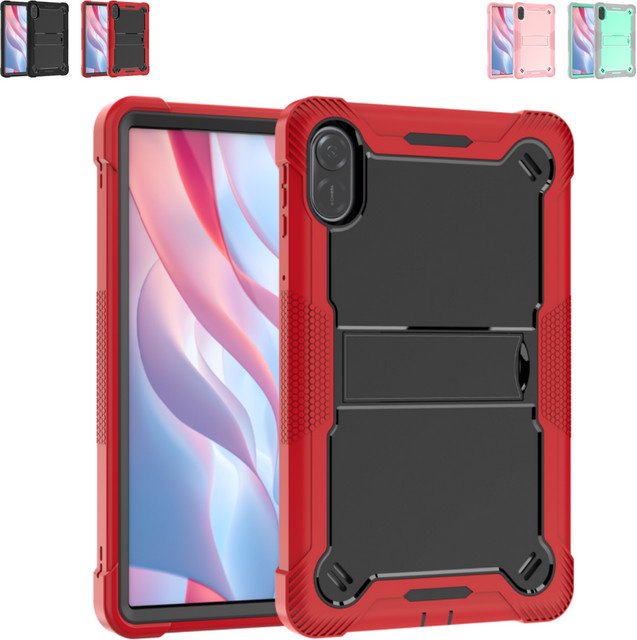 Robuste Schutzhülle für Huawei Honor Pad X8a 11 Zoll 2024 mit integriertem Ständer in Schwarz oder Rot - Bild 1