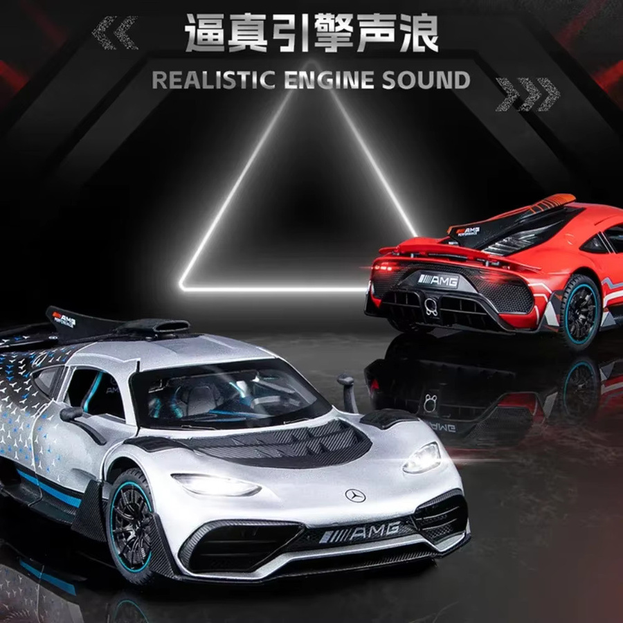 AMG ONE Supercar Modellauto, 1:24, Metall, mit Sound und Licht, Grau - Bild 2
