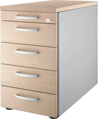 Schäfer Shop Genius Standcontainer 13333 mit Rundgriff in Eiche-Dekor und Weißaluminium, B: 43,5 cm, H: 71,7 cm - Bild 1