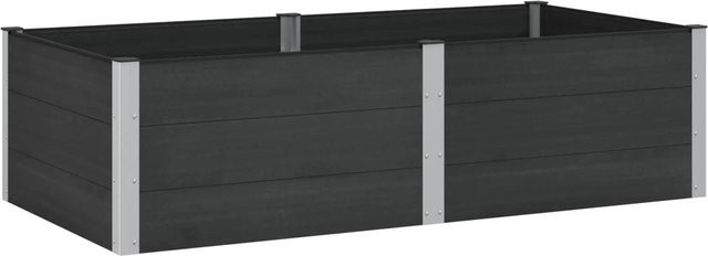vidaXL Hochbeet aus WPC und Aluminium in Schwarz, B/T/H: 200 x 100 x 54 cm - Bild 1