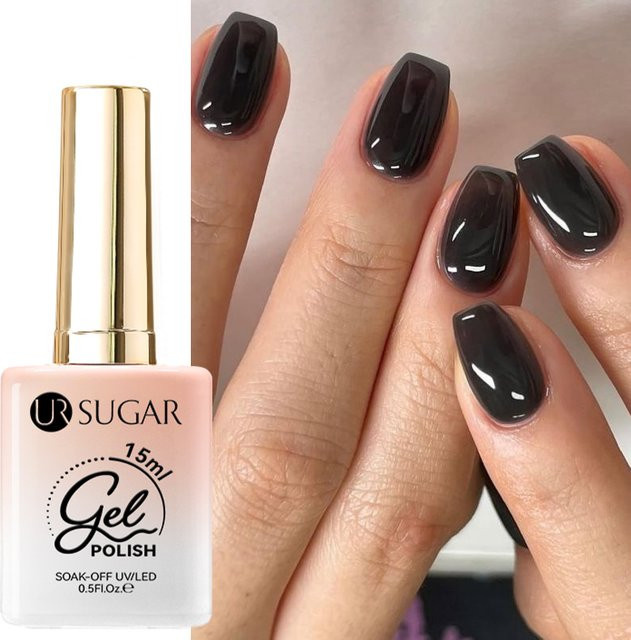 UR SUGAR Jelly-Gel-Nagellack, Schwarz, 15 ml - Bild 1