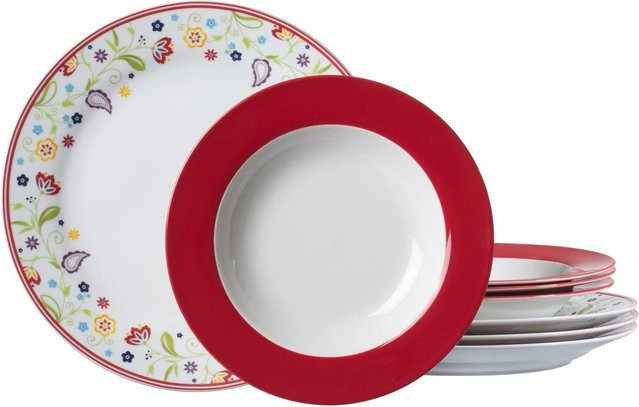 Ritzenhoff & Breker Tafelservice Doppio 8er Set aus Keramik in Weiß und Multicolour - Bild 1