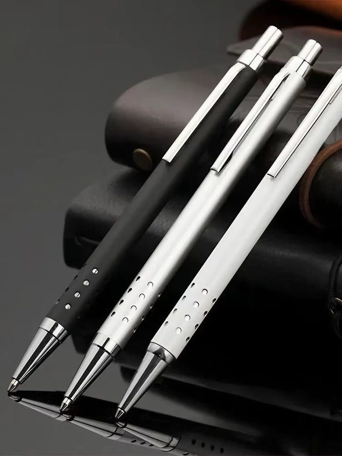 Einziehbarer Metall-Gelstift mit schwarzer Tinte und mittelgroßer Spitze für Büro und Schule - Bild 7