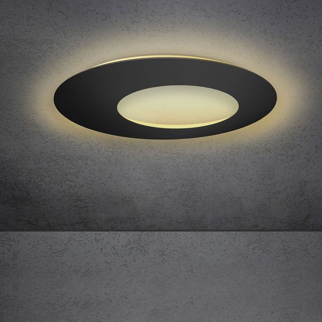 Escale Blade Open 79 LED Wand- und Deckenleuchte in Schwarz mit Gold/Messing, Up-Down Effekt, 2700K - Bild 1