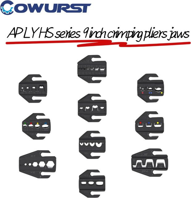 Cowurst Krimptang Zubehör AP LY HS-Serie 9-Zoll Klemmköpfe und Matrizen in Schwarz - Bild 1