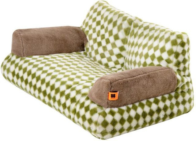 Gemütliches Katzensofa im Vintage-Stil aus Samt und Perlbaumwolle mit abnehmbarem Bezug, B/T/H: 66 x 37 x 33 cm - Bild 1