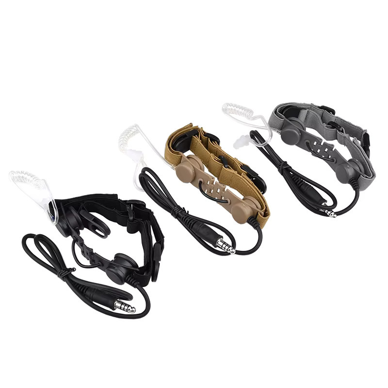 WADSN Taktisches Laryngeal-Kehlkopfmikrofon Sand für Kenwood und BaoFeng UV-5R UV-5X UV-82 Walkie-Talkie Headset U94 P - Bild 2