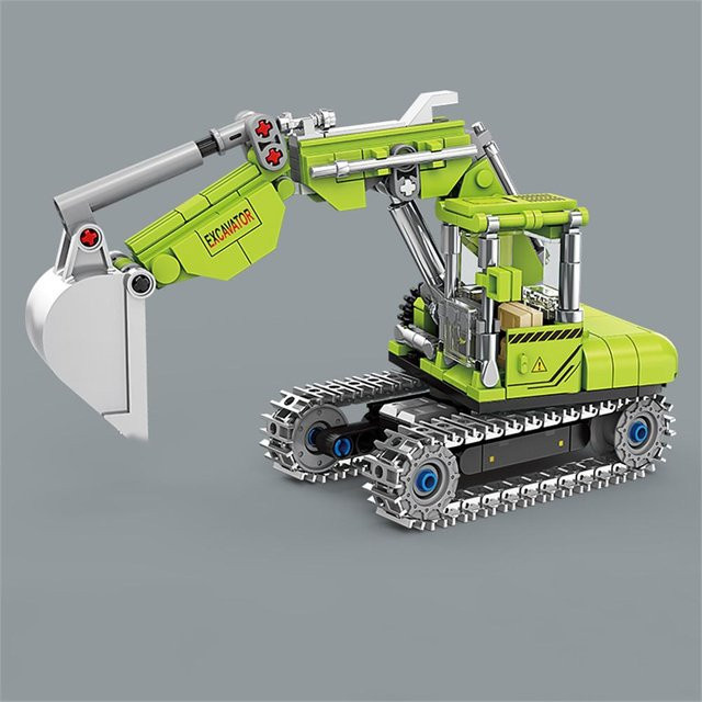 Yiran toy 4-in-1 Ingenieur-Gabelstapler Bagger Kran Stadt-Baufahrzeug Auto, Bausteine, ab 6 Jahren - Bild 1