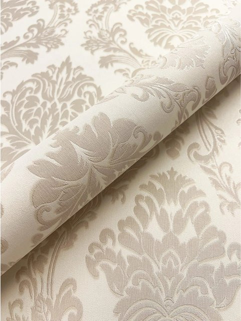 Newroom Vliestapete Nikulai Beige mit floralen Ornamenten, modern und FSC-zertifiziert - Bild 1